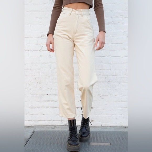 brandy melville john galt cream cargo pants - Picture 1 of 3